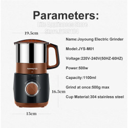 Molinillo Eléctrico JOYOUNG M01: Acero Inoxidable, 500W, Velocidades Ajustables